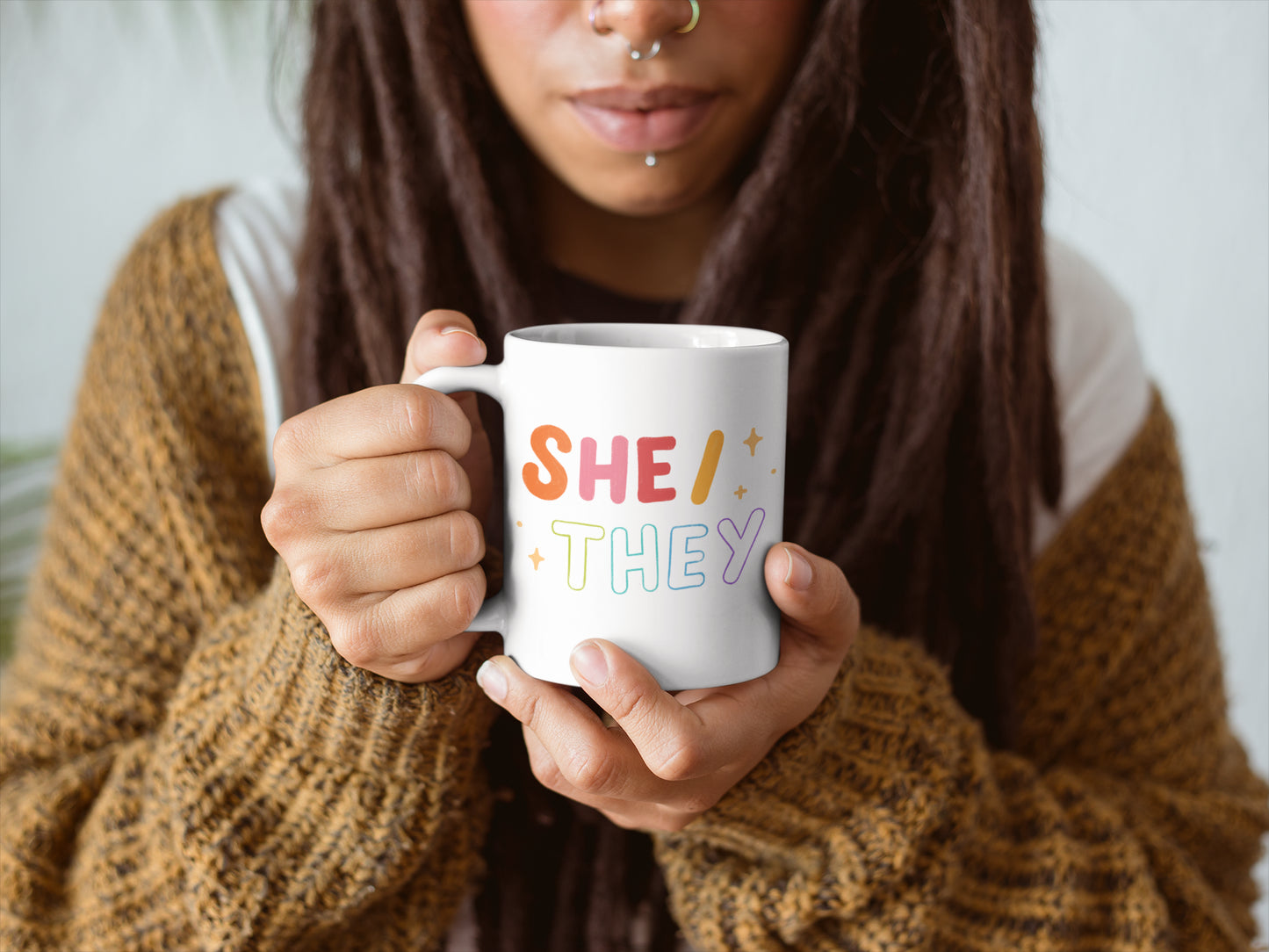 She/They Pronoun Mug