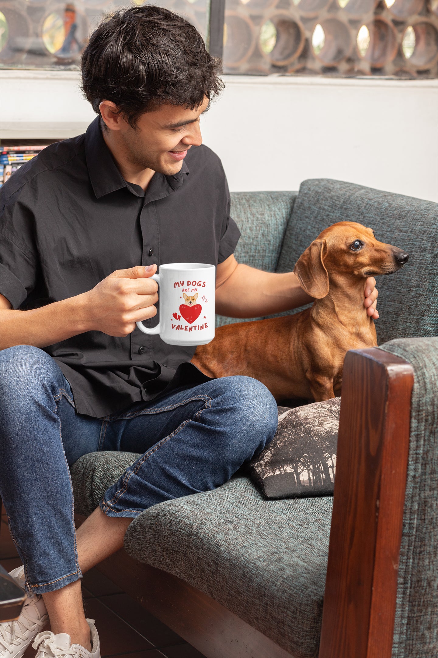 My Dogs Are My Valentine Mug