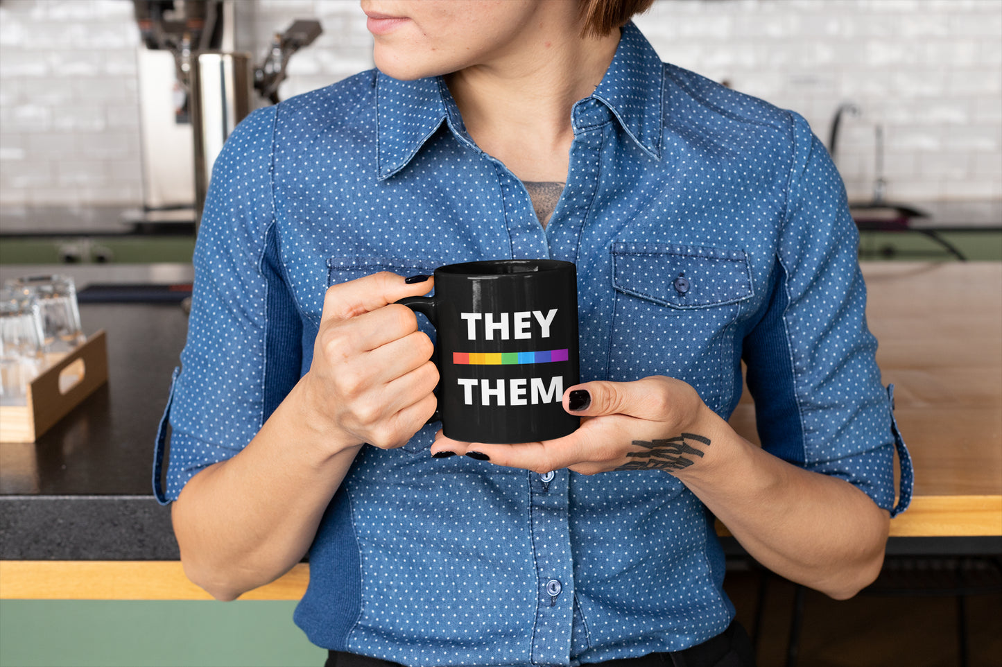 They/Them LGBTQ Flag Pronoun Mug