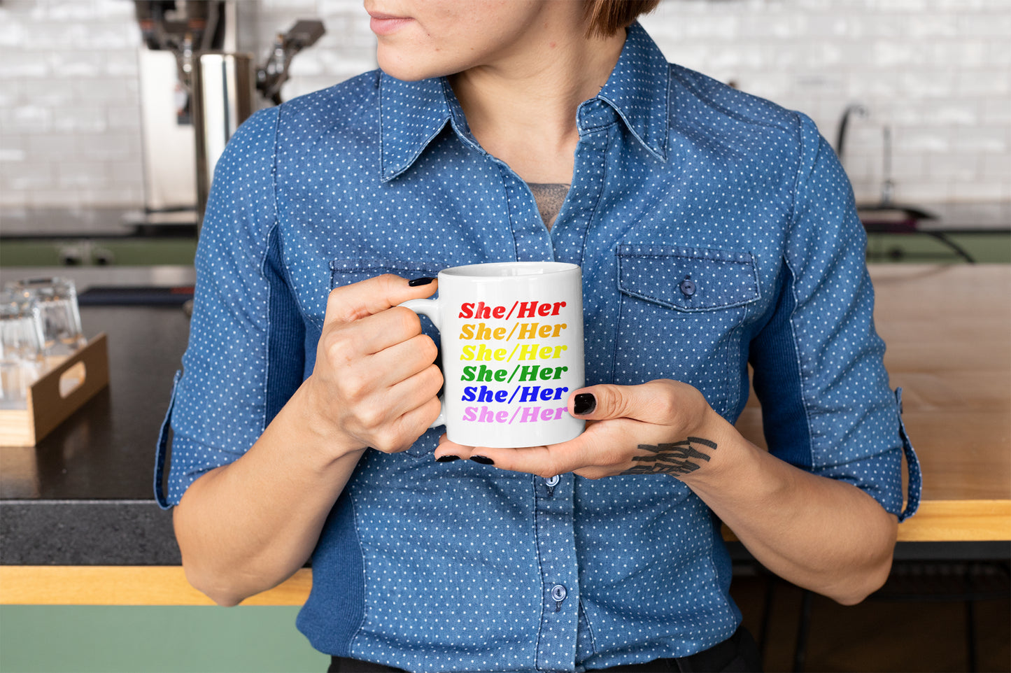 She/Her LGBTQ Pronoun Mug