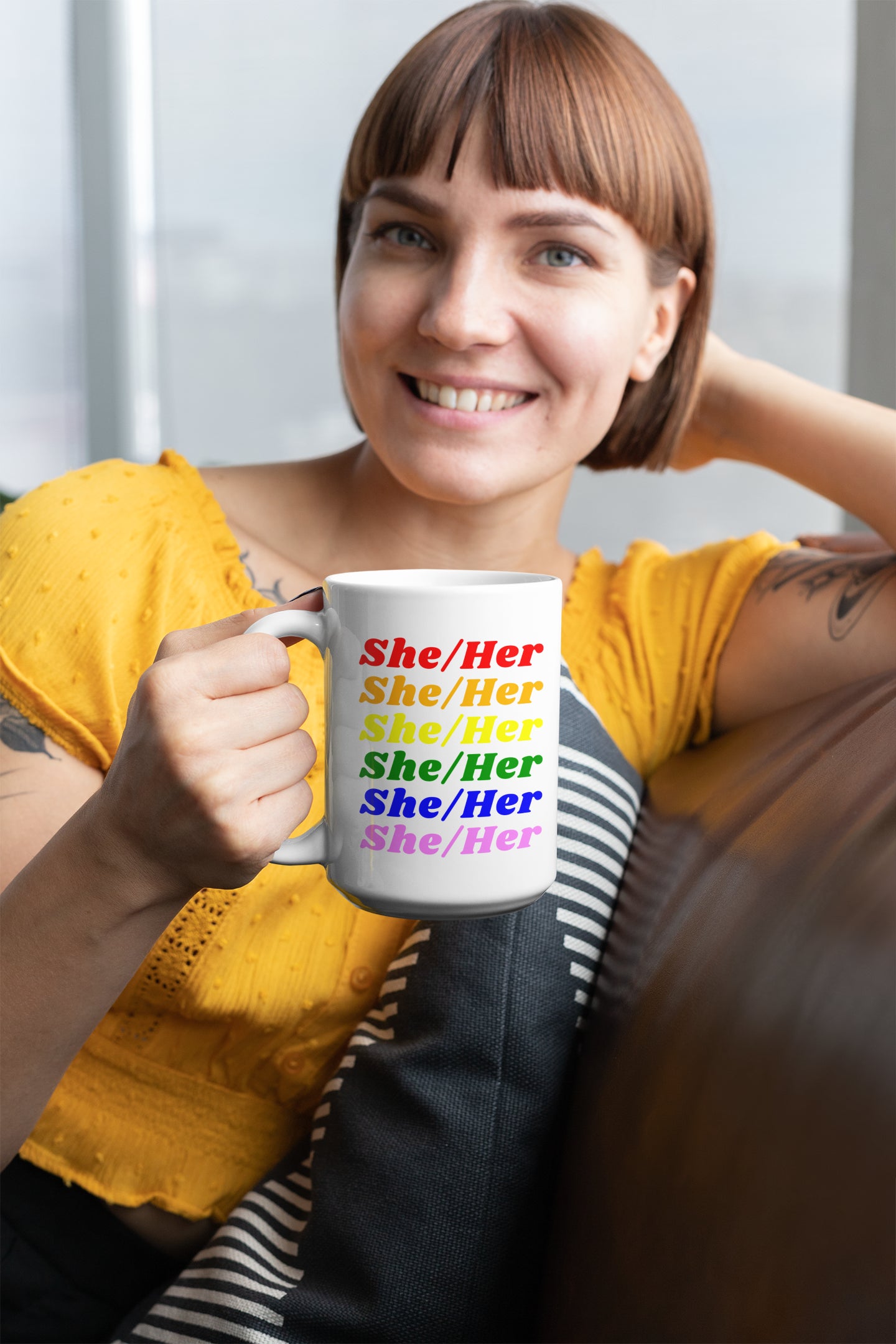 She/Her LGBTQ Pronoun Mug