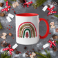 Boho Christmas Tree Rainbow Mug