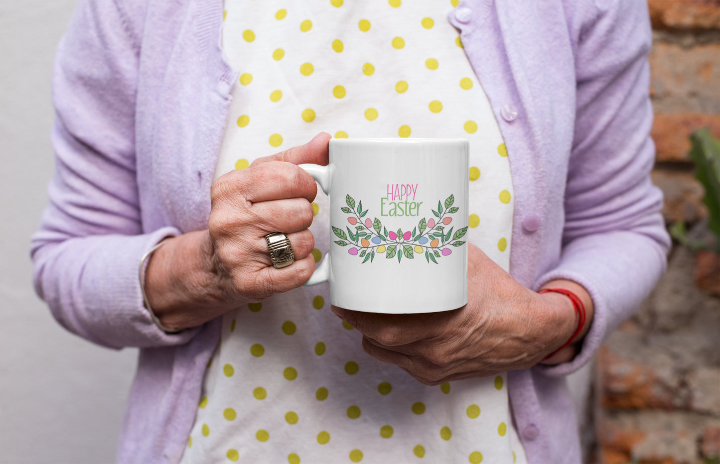 Happy Easter Floral Egg Mug