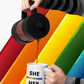 She/Her LGBTQ Flag Pronoun Mug