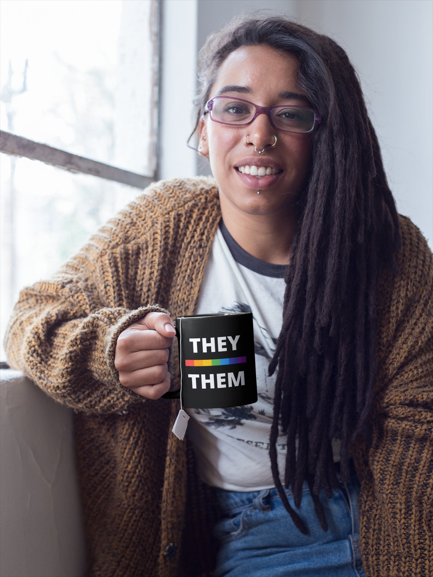 They/Them LGBTQ Flag Pronoun Mug