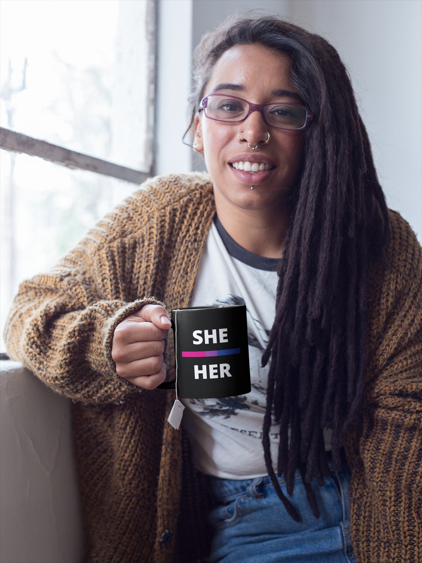 She/Her Bisexual Flag Pronoun Mug