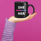 She/Her Bisexual Flag Pronoun Mug