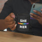 She/Her LGBTQ Flag Pronoun Mug