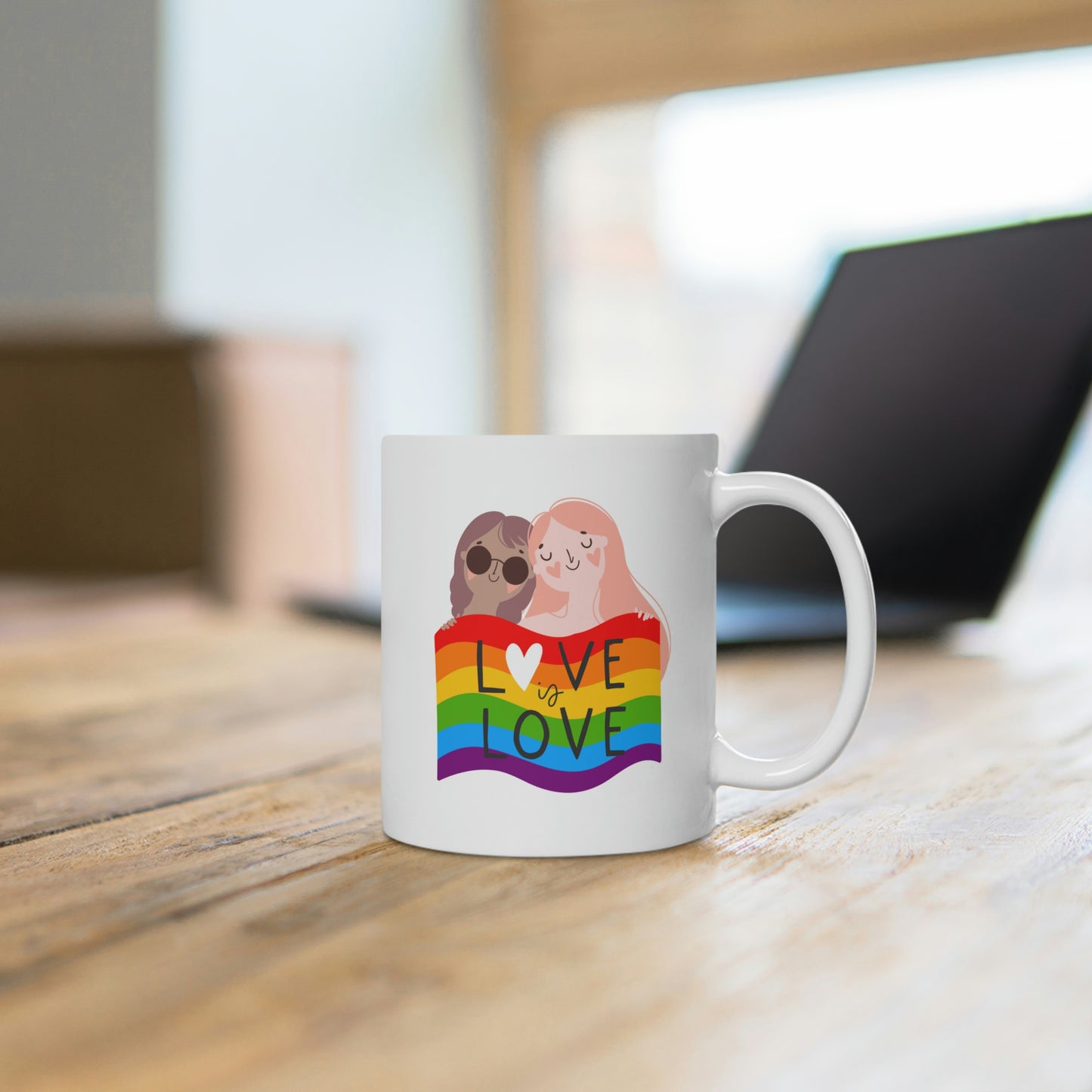 Love Is Love Lesbian Mug