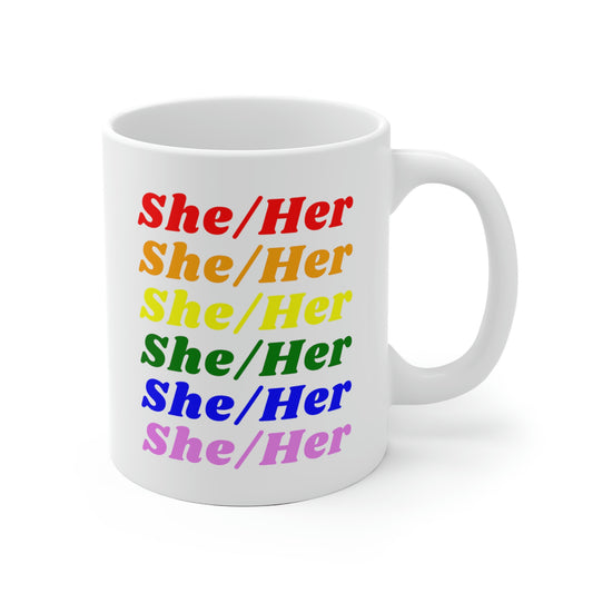 She/Her LGBTQ Pronoun Mug