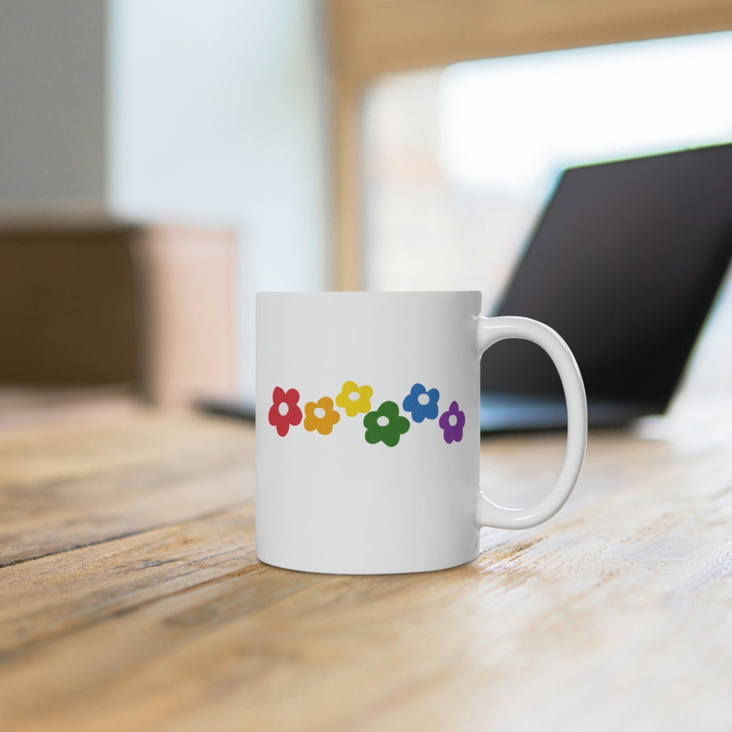 Rainbow Flowers Mug