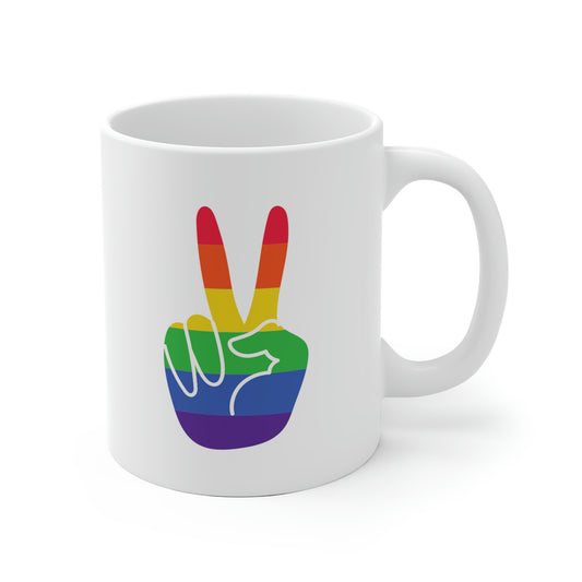 Rainbow Peace Sign Mug