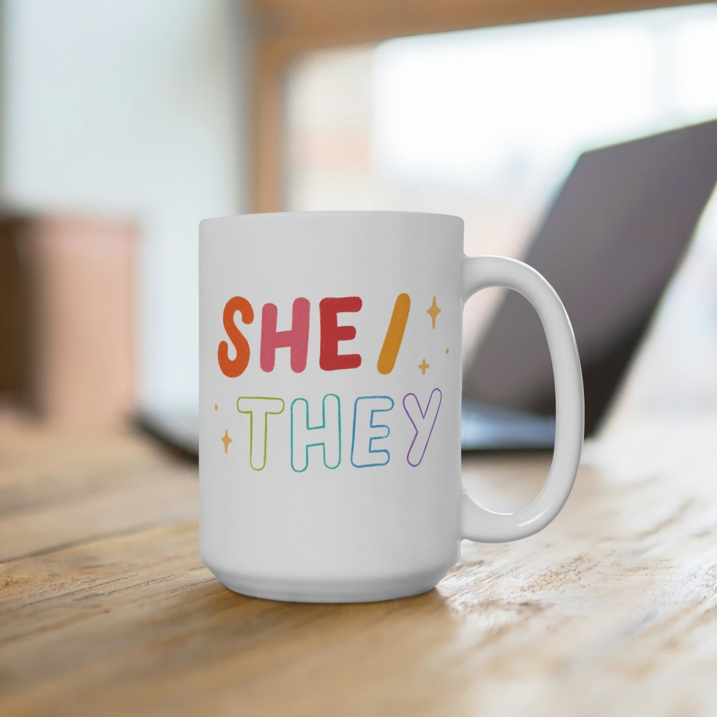 She/They Pronoun Mug