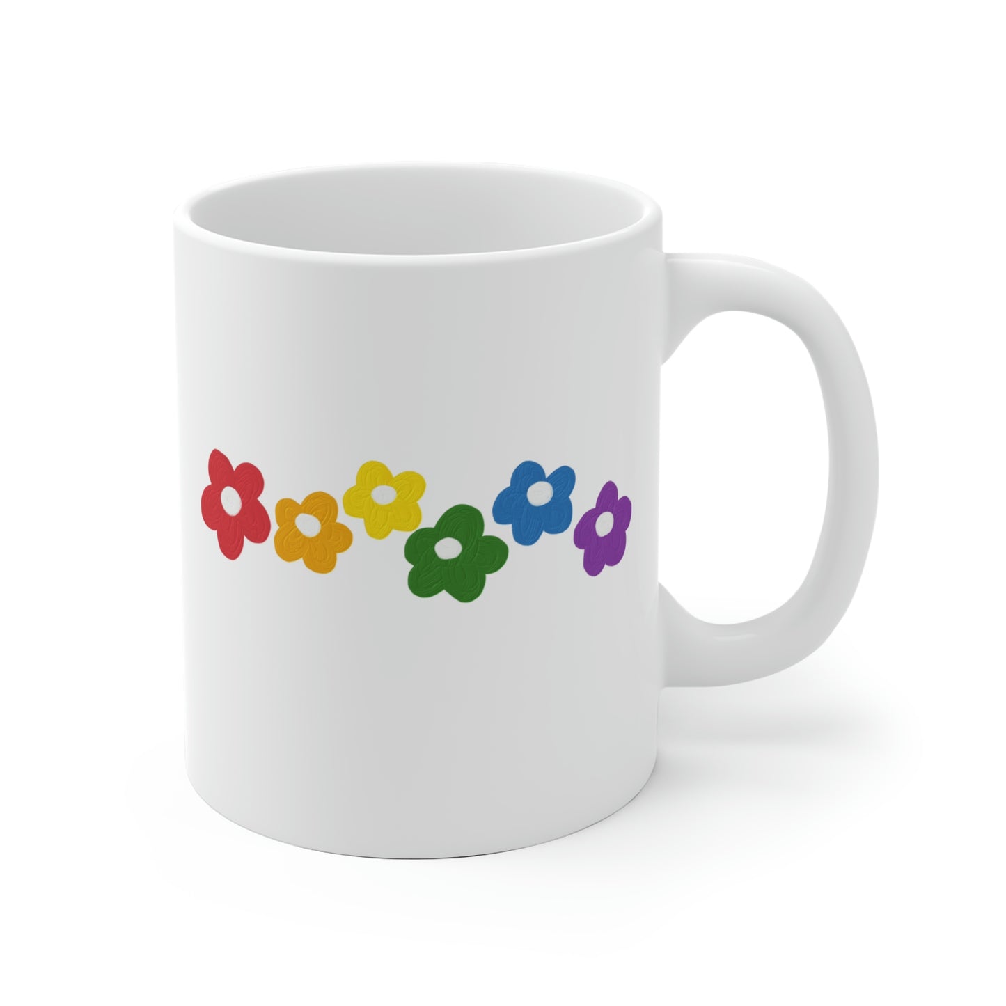 Rainbow Flowers Mug