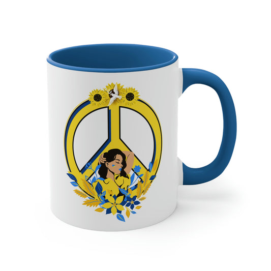 Ukraine Peace Sign Mug