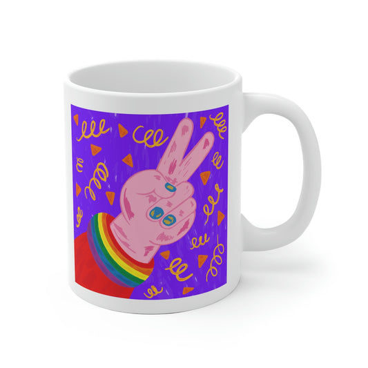 LGBTQ Peace Sign Mug