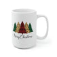 Merry Christmas Leopard Print Plaid Trees Mug