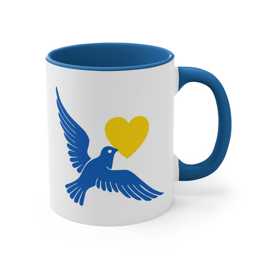 Ukraine Dove Of Peace Heart Mug