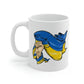 Fist Clenching Ukranian Flag Mug
