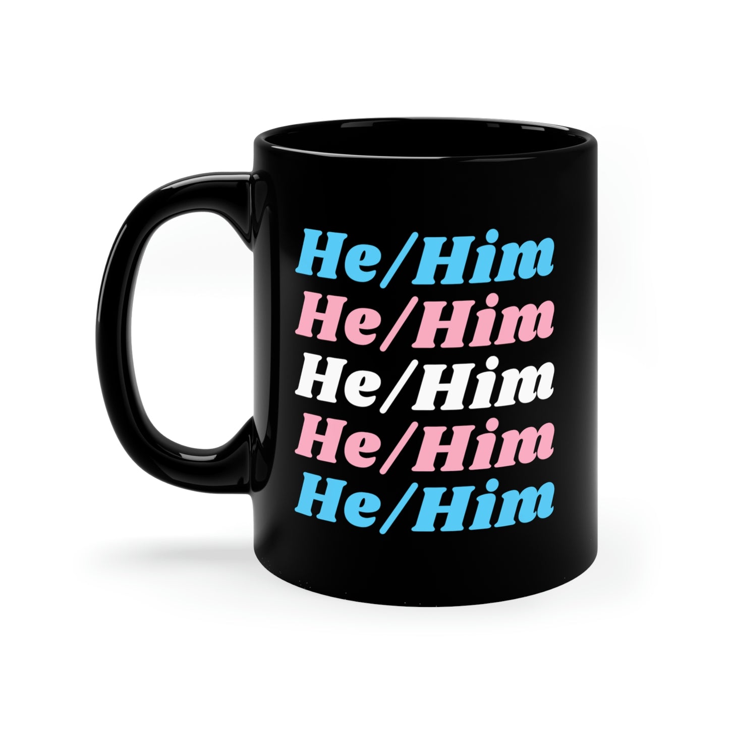 He/Him Transgender Flag Pronoun Mug
