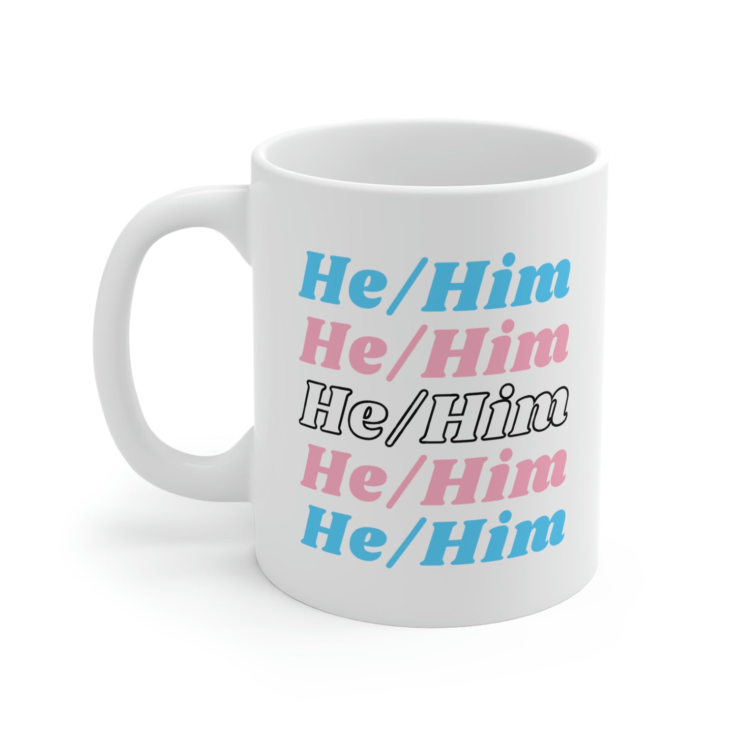 He/Him Transgender Flag Pronoun Mug