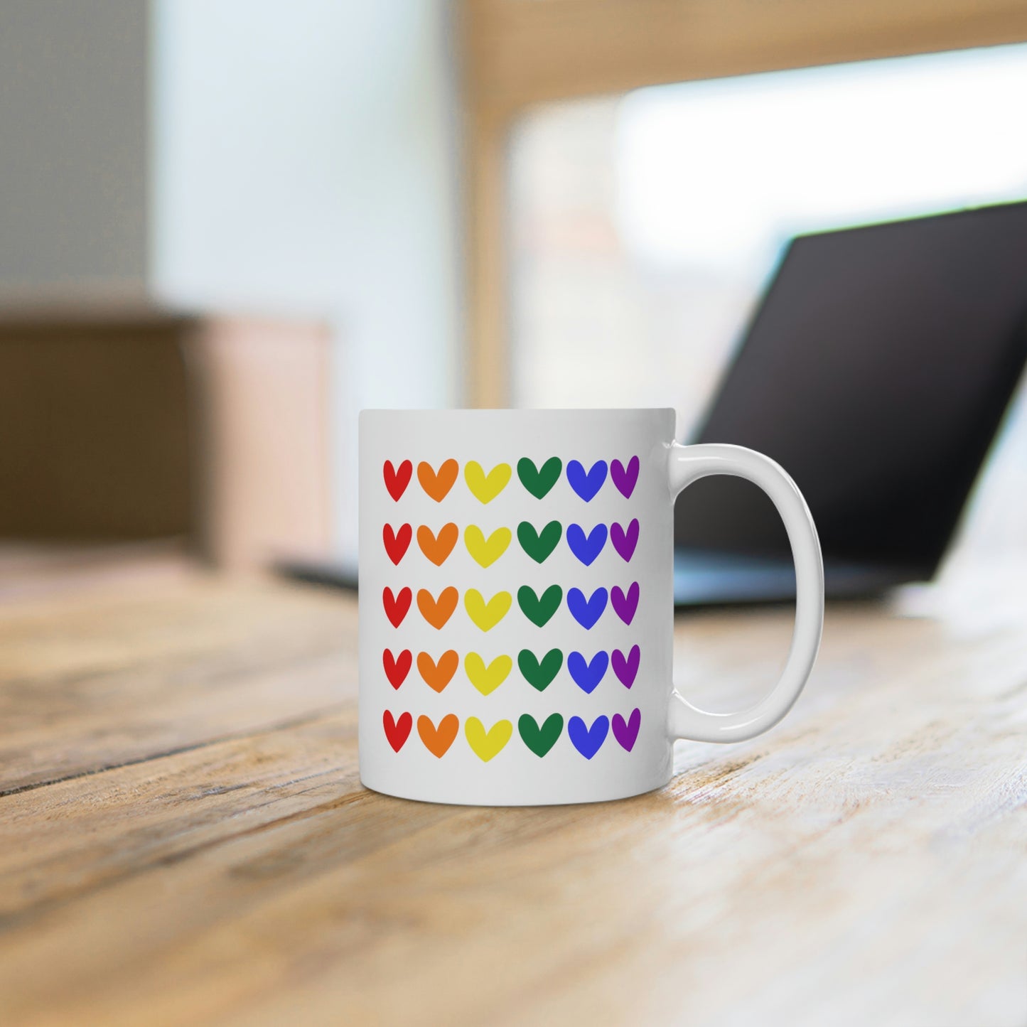 Rainbow Hearts Mug