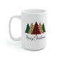 Merry Christmas Leopard Print Plaid Trees Mug
