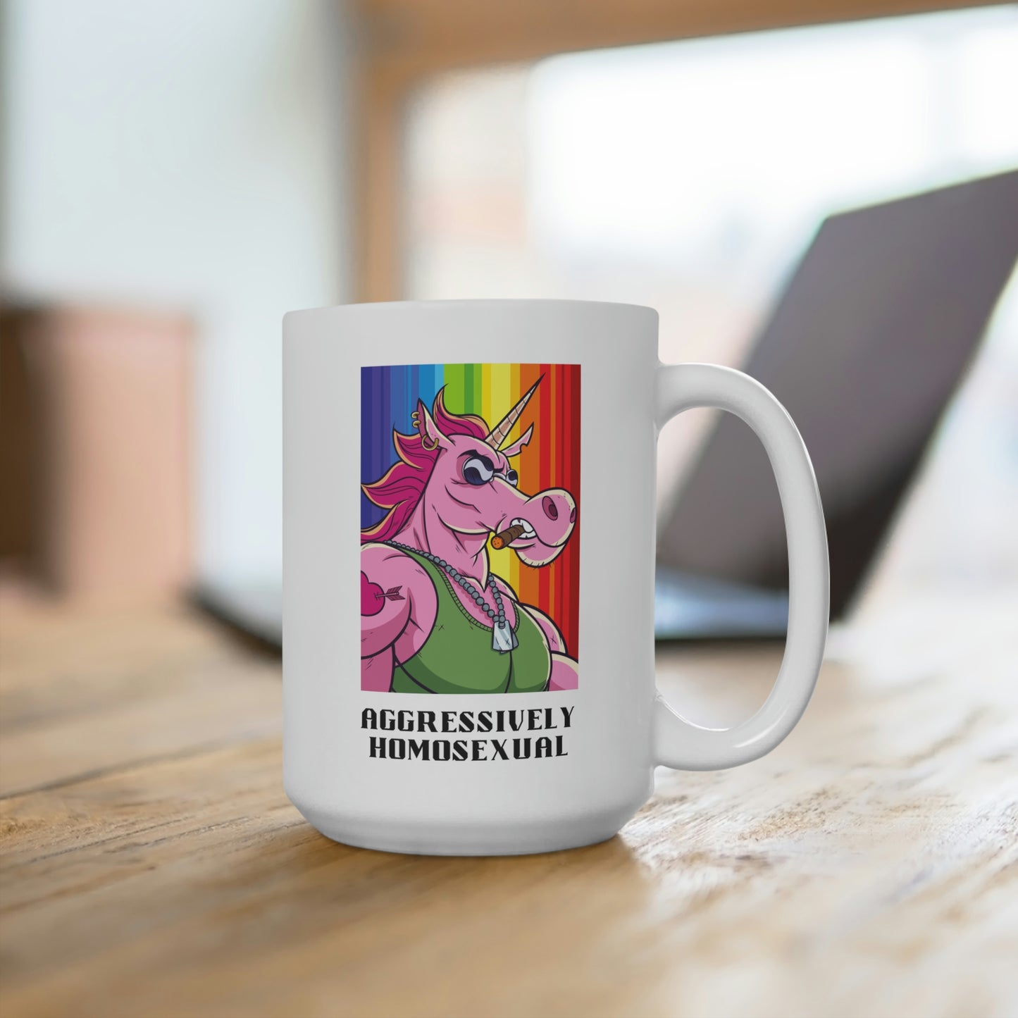 Aggressively Homosexual Unicorn Mug