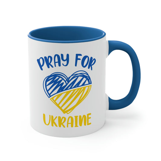 Pray For Ukraine Heart Mug