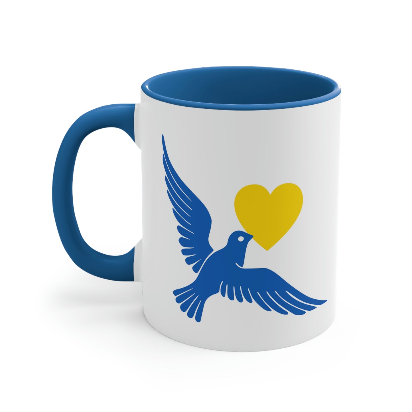 Ukraine Dove Of Peace Heart Mug