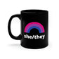 She/They Bisexual Rainbow Pronoun Mug