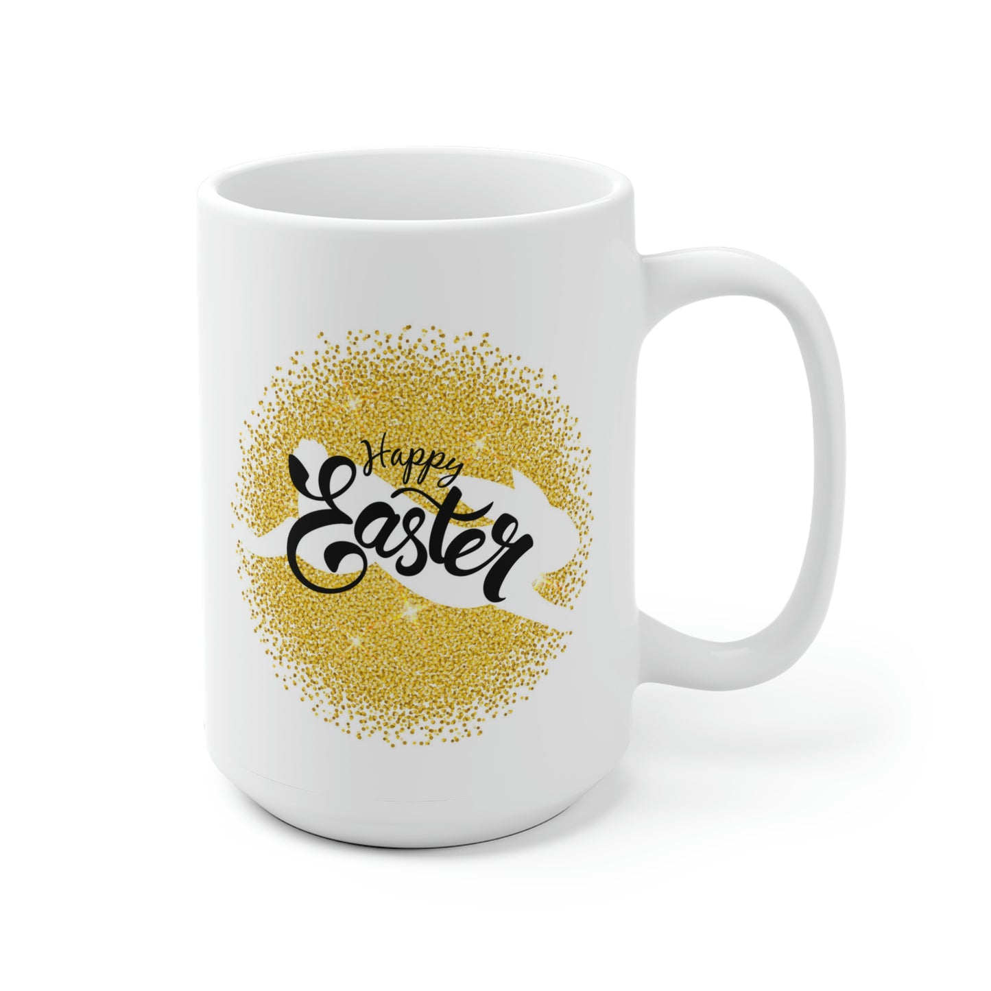 Happy Easter Gold Glitter Bunny Mug