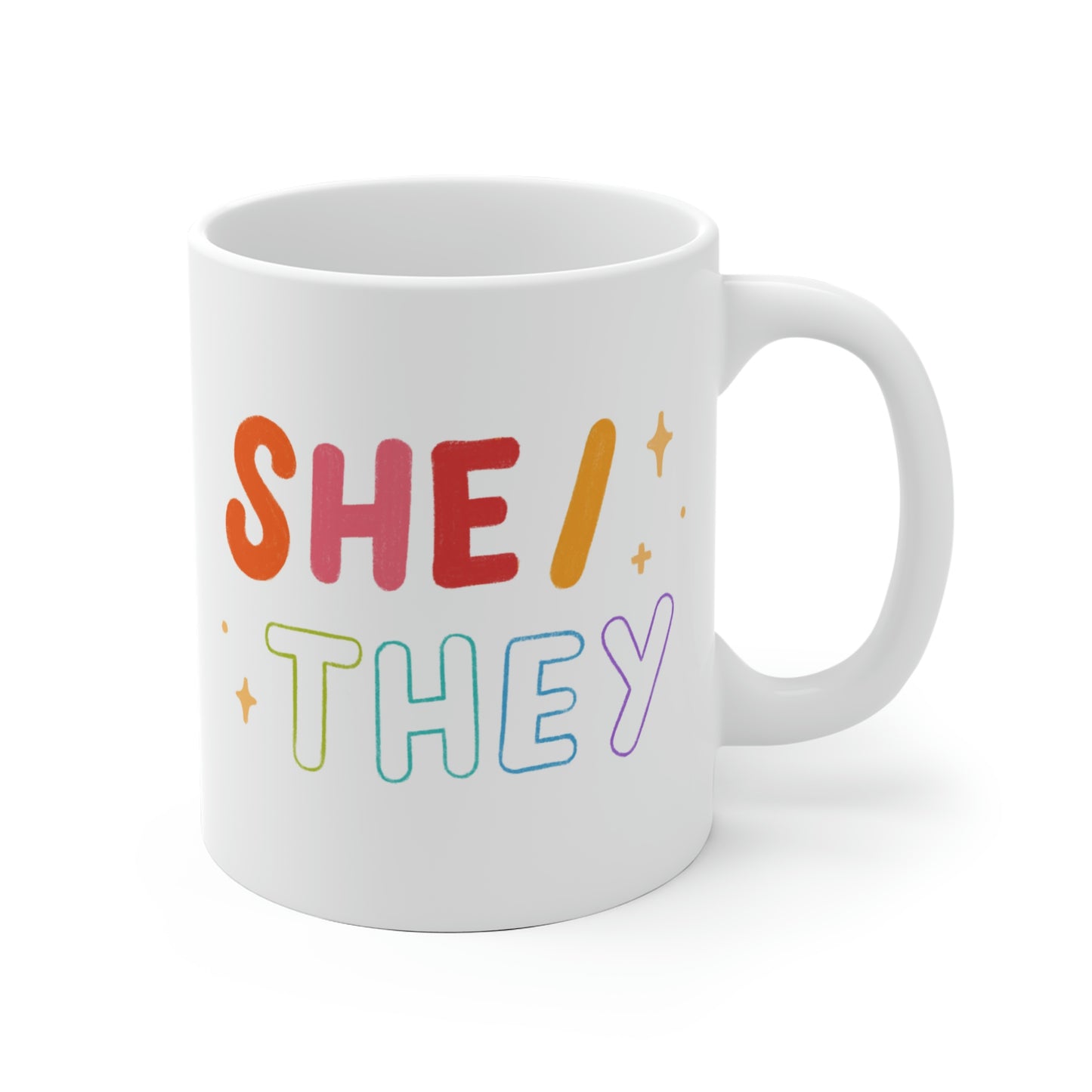 She/They Pronoun Mug