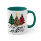 Merry Christmas Plaid Trees Mug