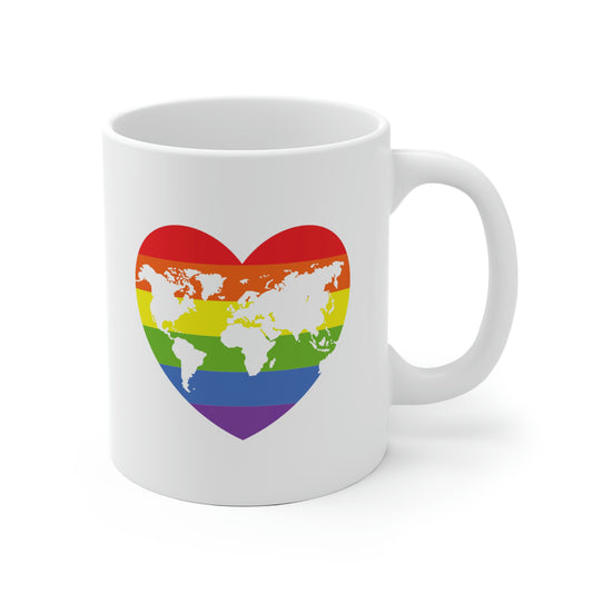 Worldwide Pride Rainbow Heart Mug