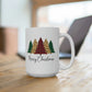 Merry Christmas Leopard Print Plaid Trees Mug