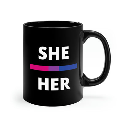 She/Her Bisexual Flag Pronoun Mug