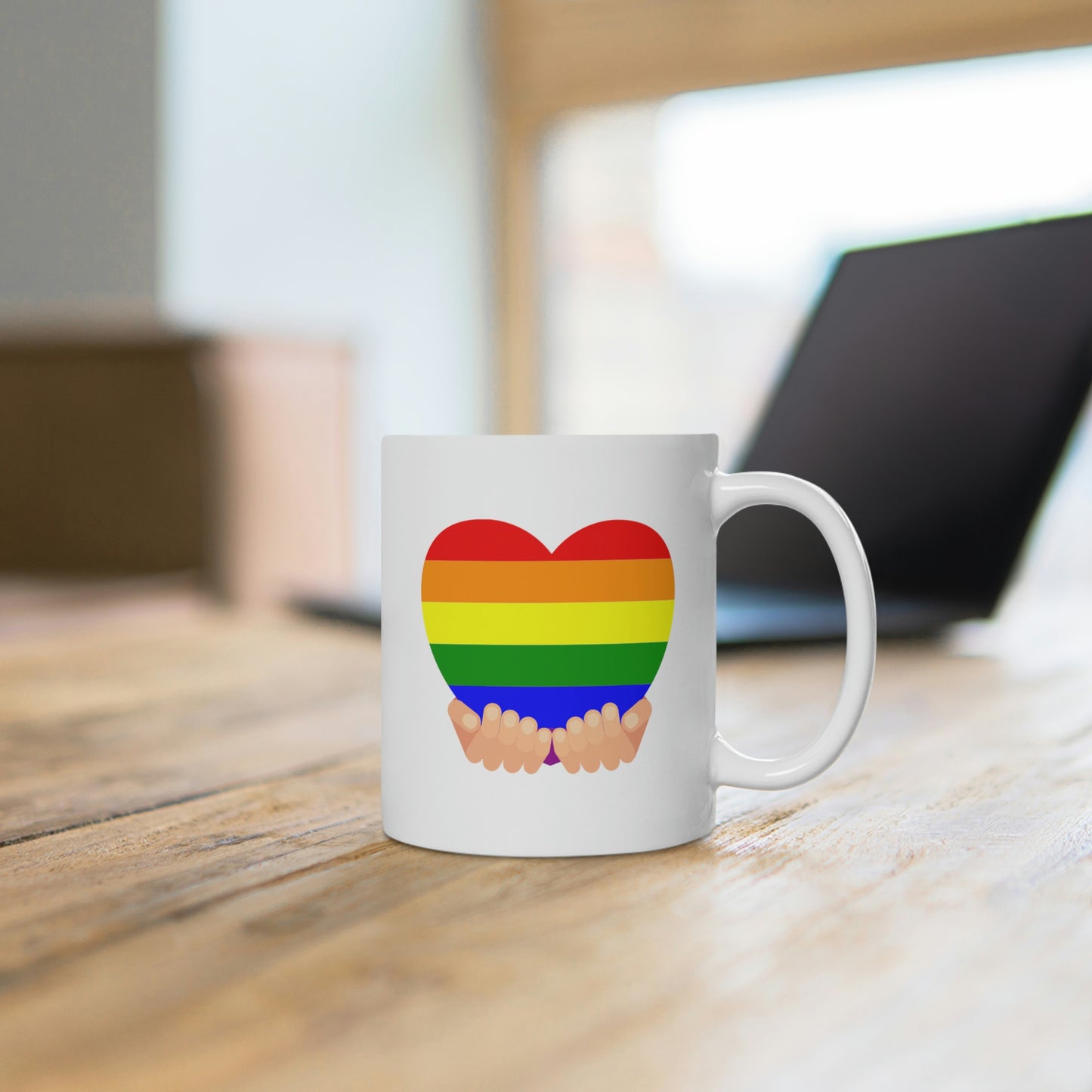 Rainbow Heart Mug