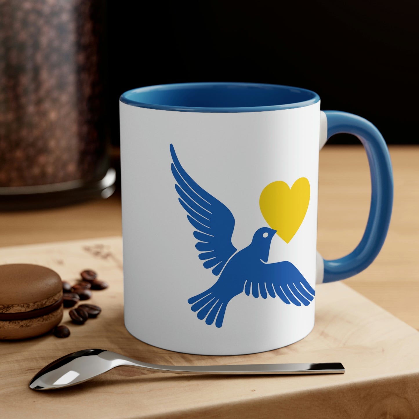 Ukraine Dove Of Peace Heart Mug