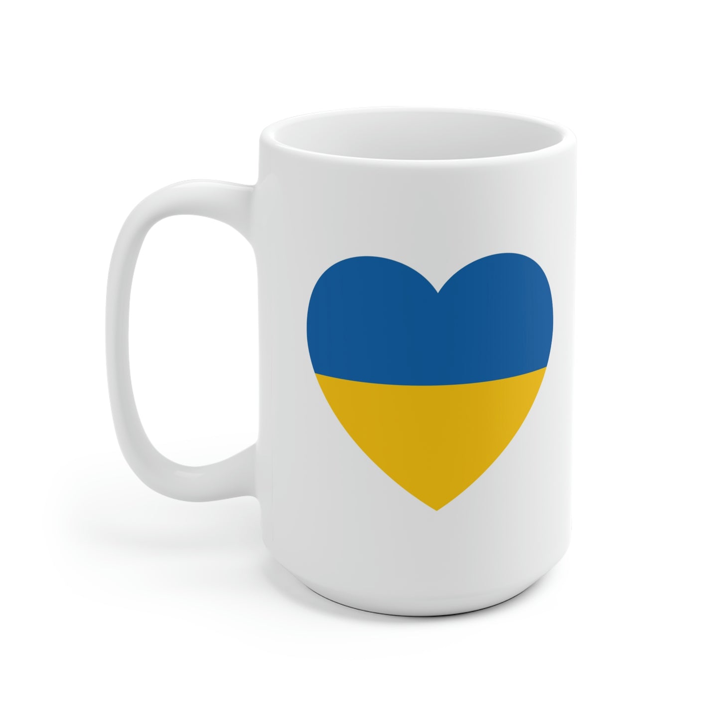 Ukrainian Flag Heart Mug