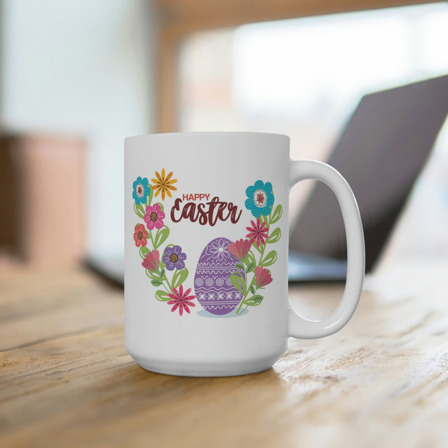 Happy Easter Floral Egg Mug