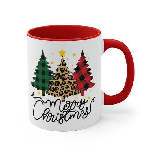 Merry Christmas Plaid Trees Mug