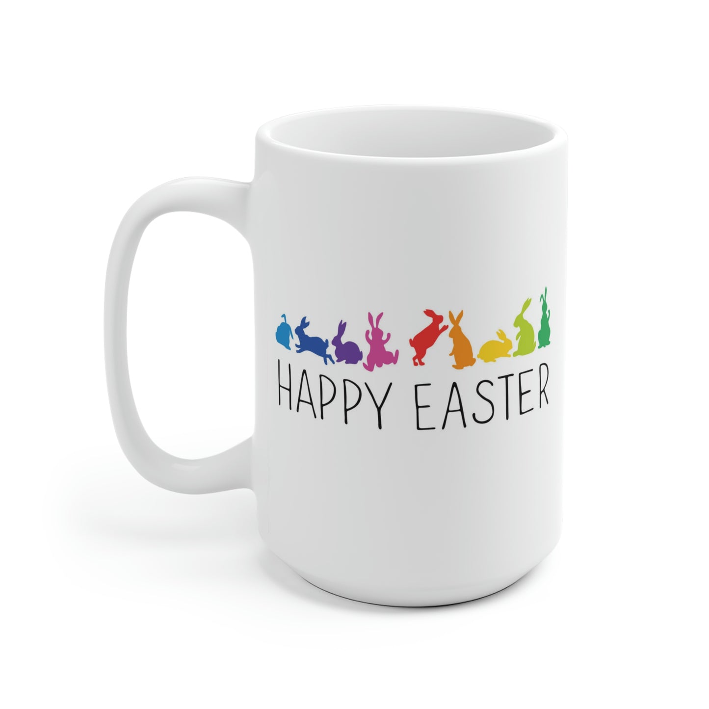 Happy Easter Rainbow Bunnies Mug