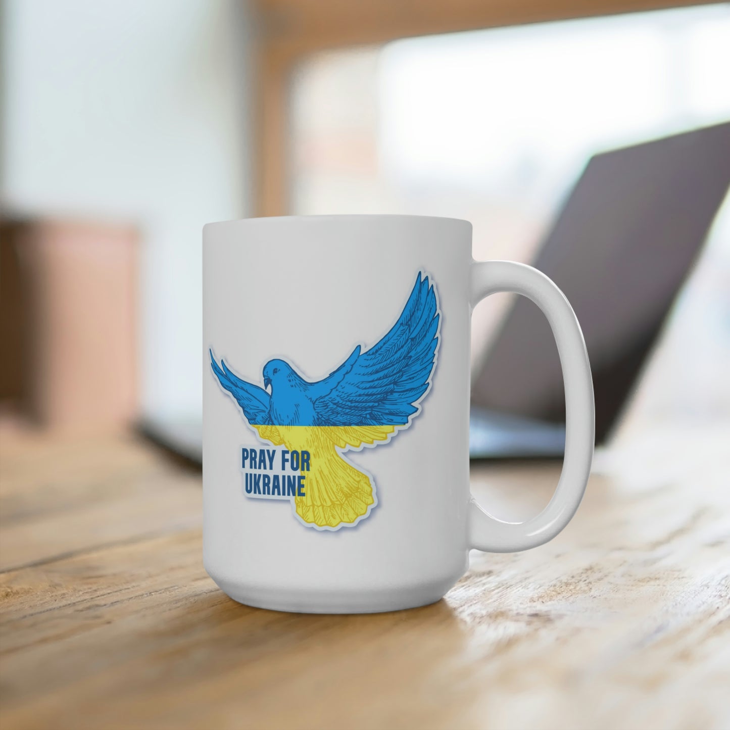 Pray For Ukraine Dove Of Peace Mug