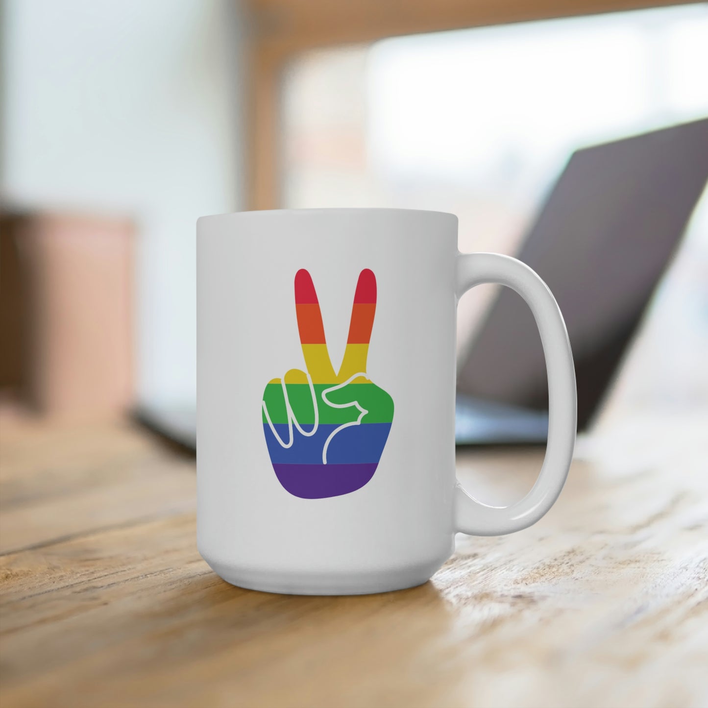 Rainbow Peace Sign Mug