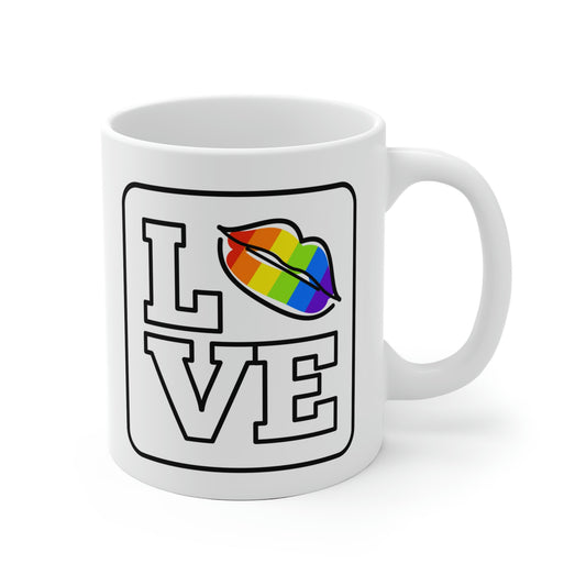 Love Rainbow Lips Mug