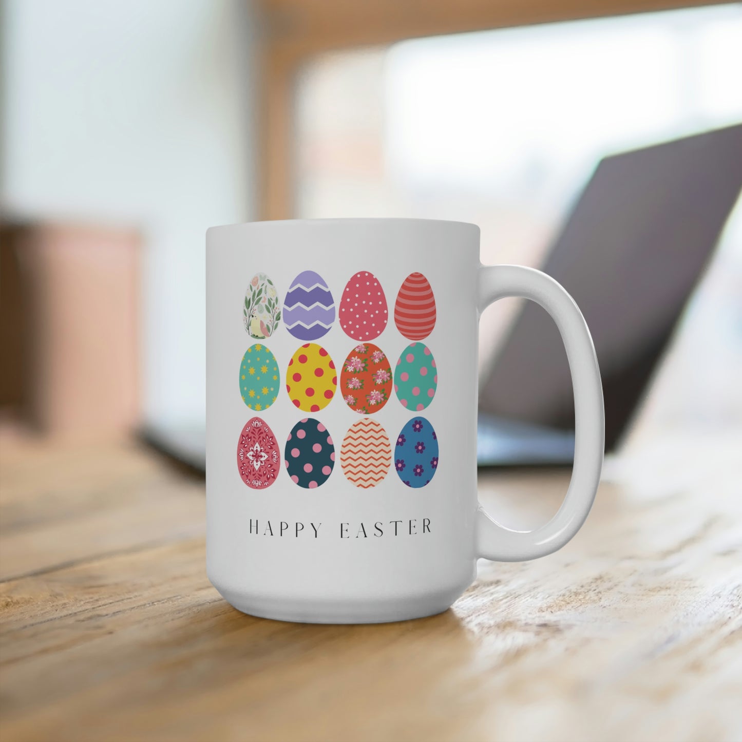 Happy Easter Colored Eggs Mug