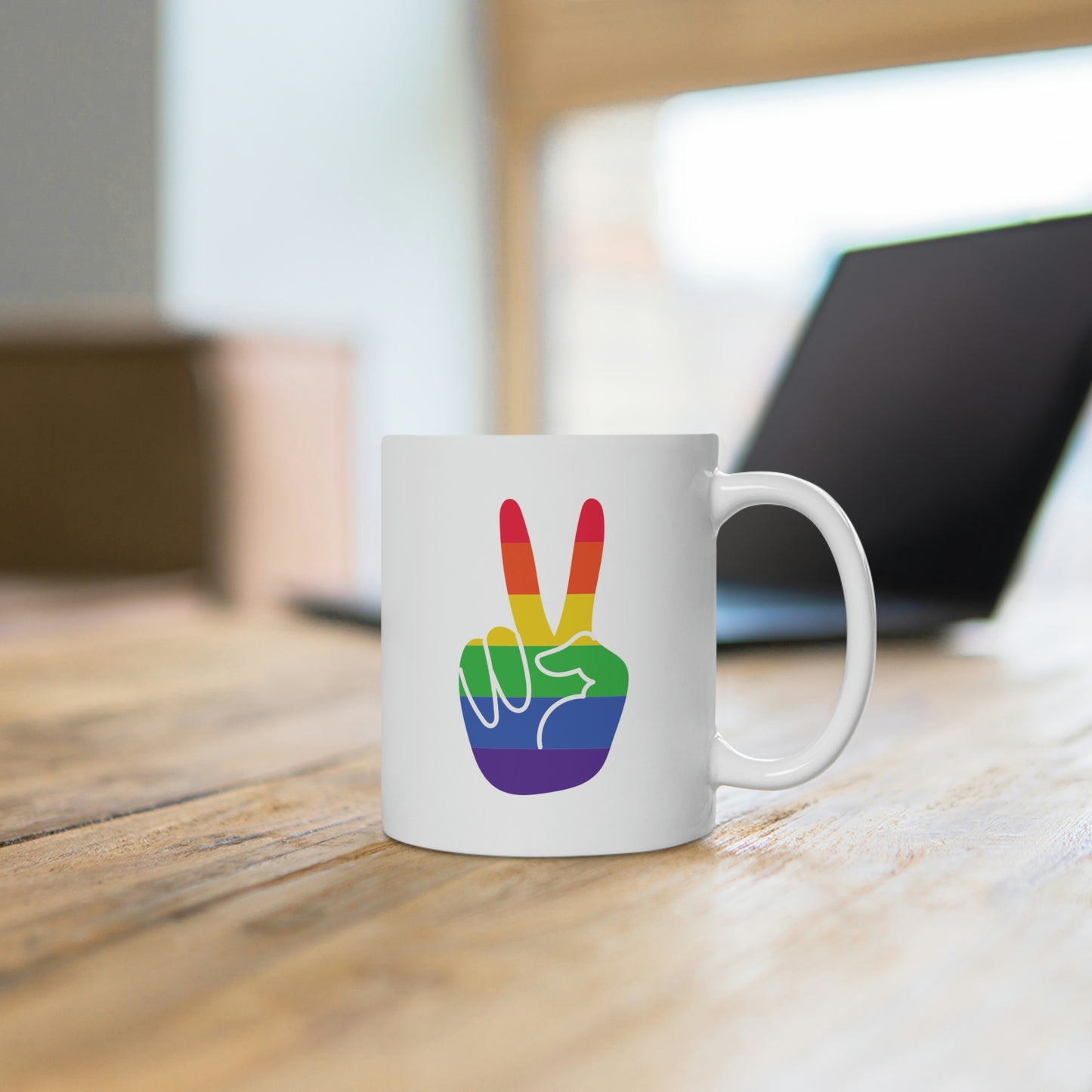 Rainbow Peace Sign Mug