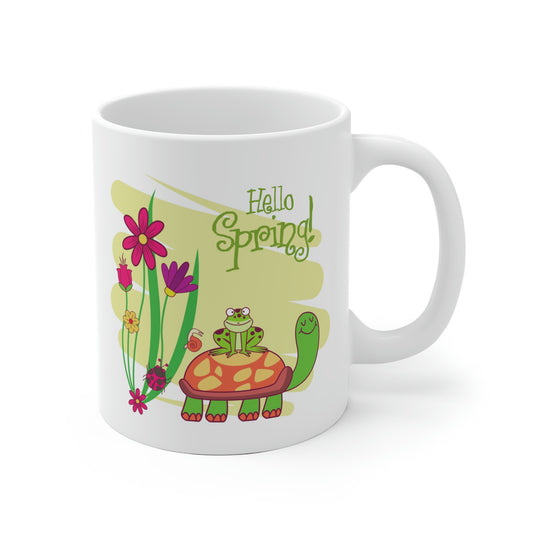 Hello Spring! Cute Turtle Mug