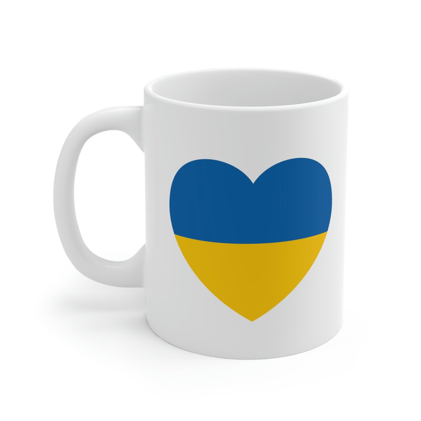 Ukrainian Flag Heart Mug